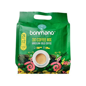 قهوة برازيلية ذهبية 3 في 1، 24+2 عبوة صغيرة قهوة برازيلية ذهبية 3 في 1، 24+2 عبوة صغيرة